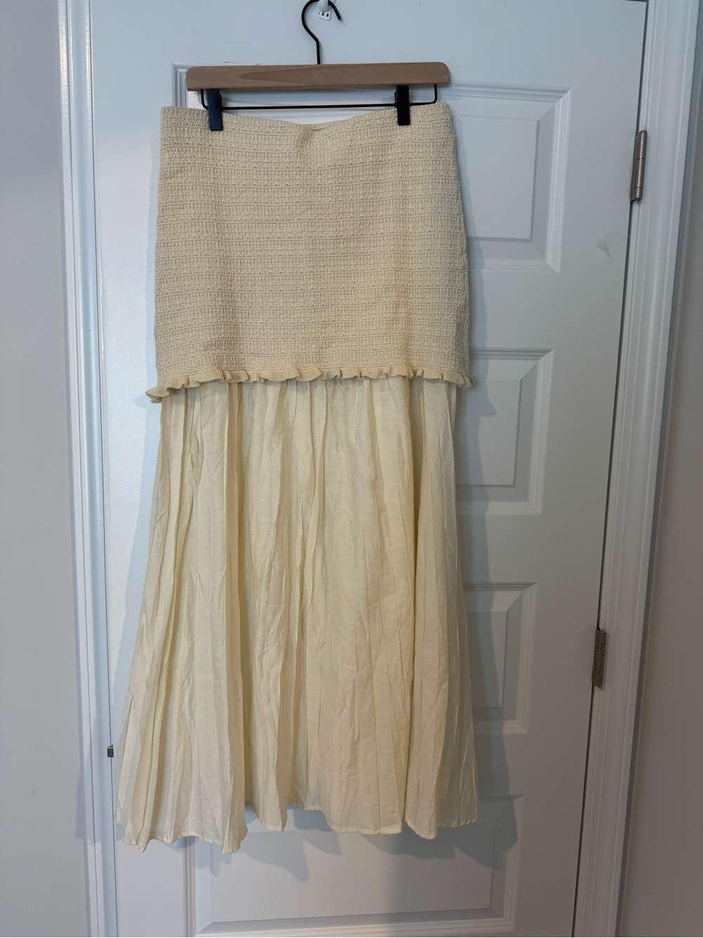 Zara Cream Two-Tier Maxi Skirt